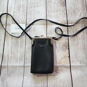 Carr Ken Women's Black Crossbody Bag Coin Purse Wallet Cell Phone Bag